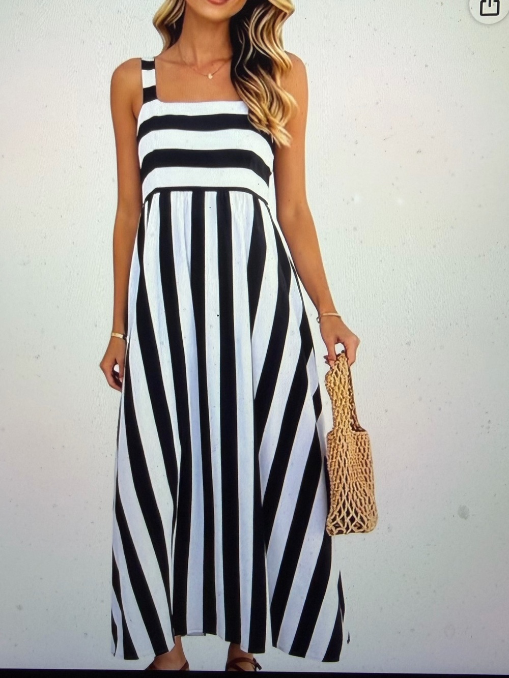 Black & White Striped Sleeveless Maxi Dress- NWT - Size M ( Runs a little small)